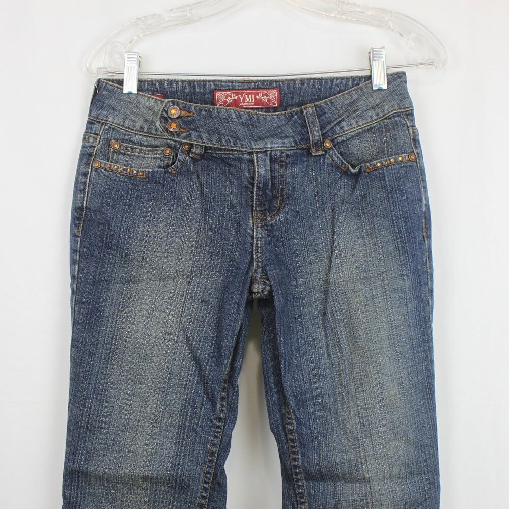 YM Premium Low Rise Boot Cut Rhinestone Jeans - Picture 7 of 16